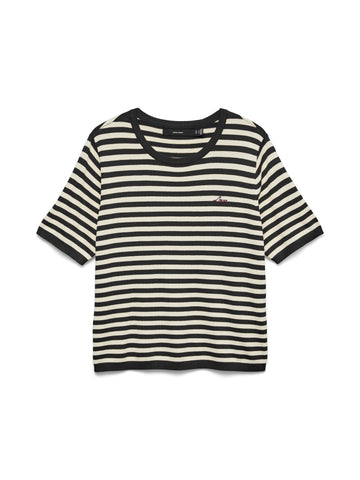 Gestricktes T-Shirt mit Streifenmuster