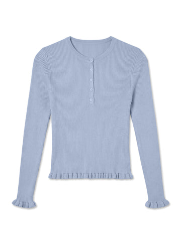 VMANEMONE Henley-Pullover im Rippstrick