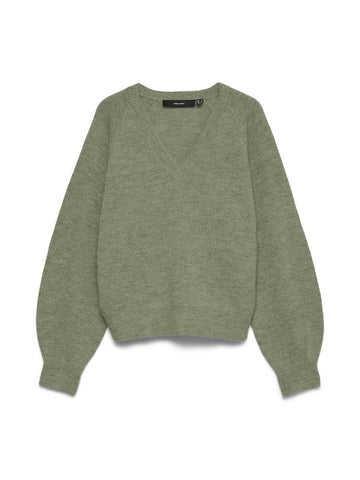 VMTEAK Pullover mit Ballonärmeln im V-Neck