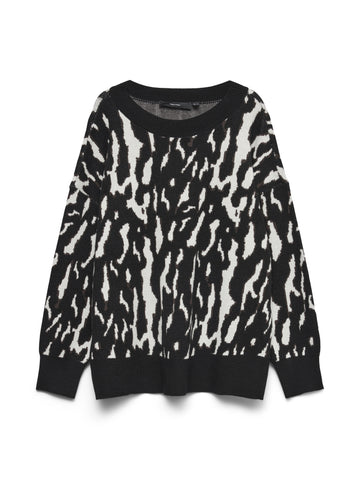 Vero Moda Strickpuloover mit Rundhalsausschnitt und Rippbündchen
