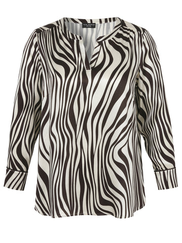 Bluse mit V-Ausschnitt und 1/1-Ärmeln