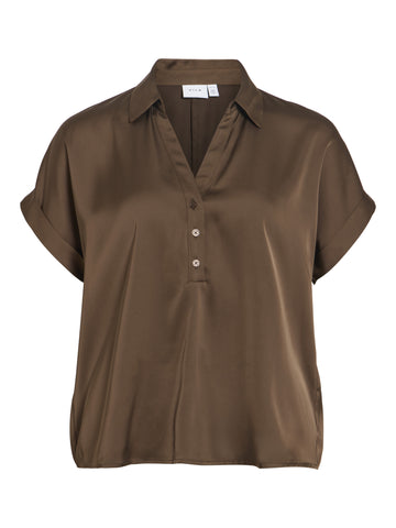 RAVENNA Satin-Bluse mit V-Ausschnitt