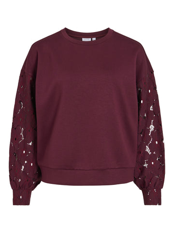 VISAVENA Sweatshirt mit Spitzen-Detail