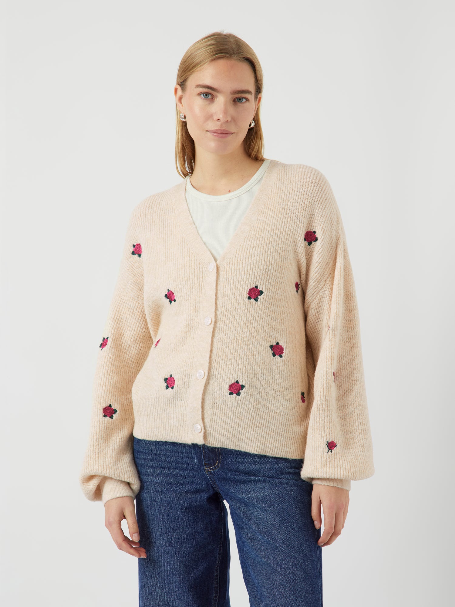 YAS Strickjacken  beige