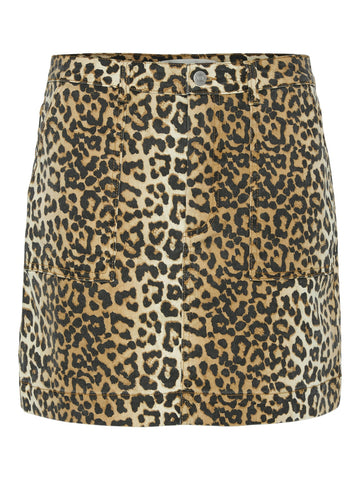 Kurzer Jeansrock mit Animalprint