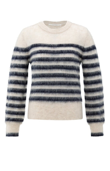 Gestreifter Pullover mit Rundhals