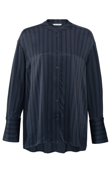 Satinbluse mit Streifen