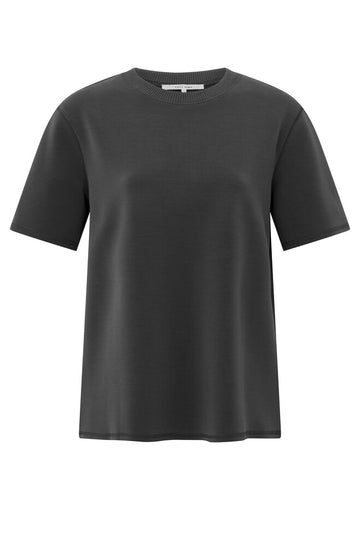 T-Shirt mit geripptem Rand