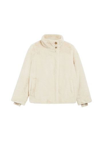 Fake-Fur-Jacke mit Strickbündchen