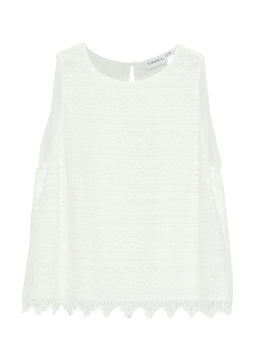 Feminines Baumwollspitzentop
