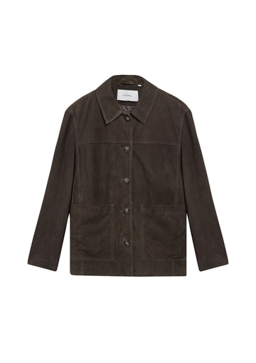 Hemdjacke aus Veloursleder