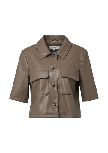 Jacke in Lederoptik