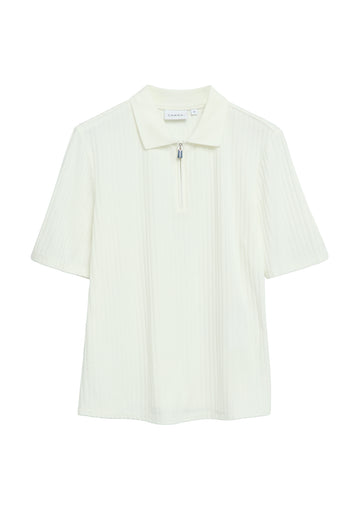 Jersey-Poloshirt mit Rippstruktur