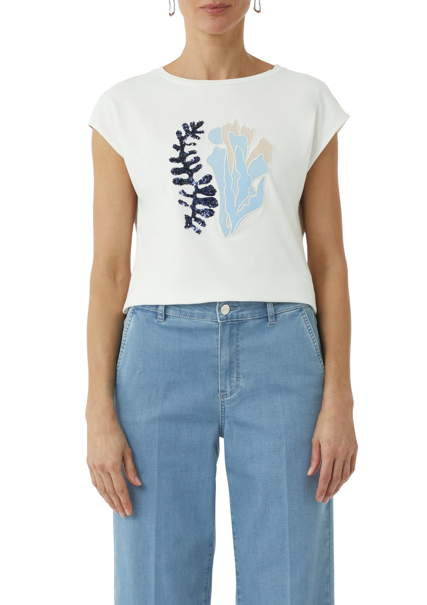 comma T-Shirts  weiß