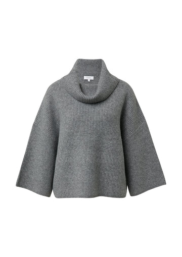 Kurzer Poncho-Pullover