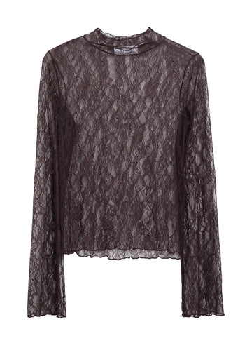 Langarmshirt aus transparenter Spitze