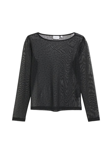 Longsleeve aus Mesh mit Polka Dots