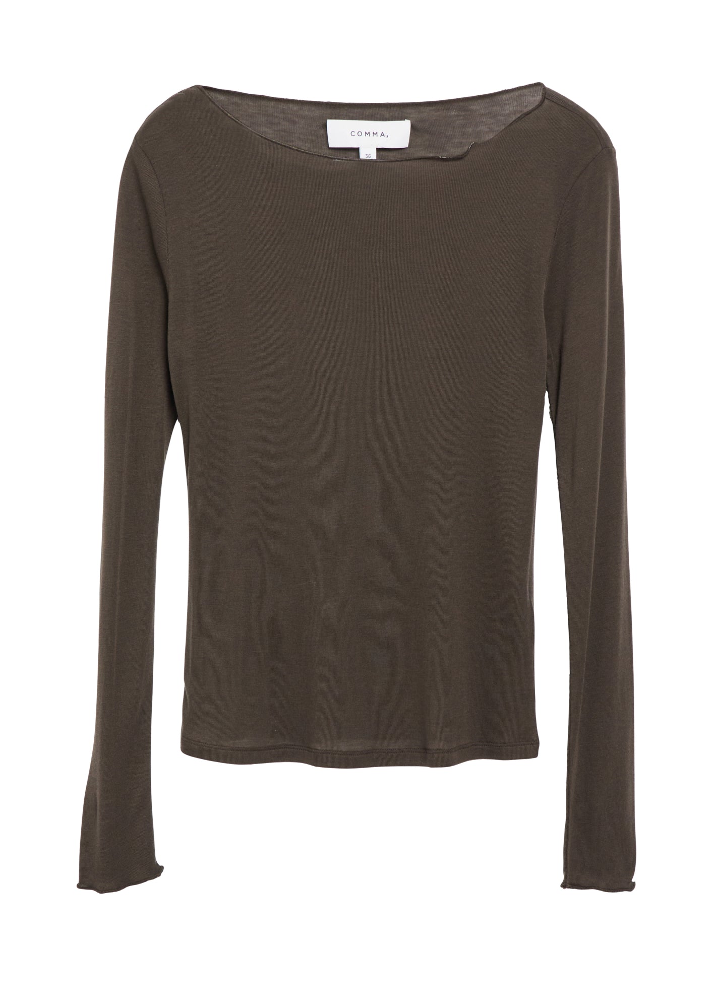 comma Langarmshirts  braun