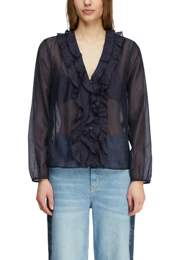 Lyocell-Bluse mit Volants