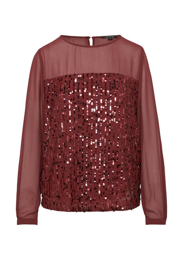 Pailletten-Bluse aus Chiffon