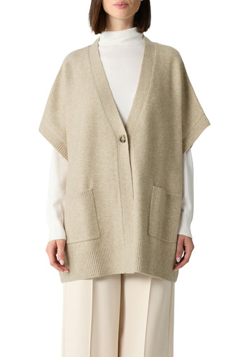 Poncho-Cape mit Knopfverschluss