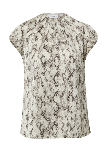 Satinbluse mit All-over-Print