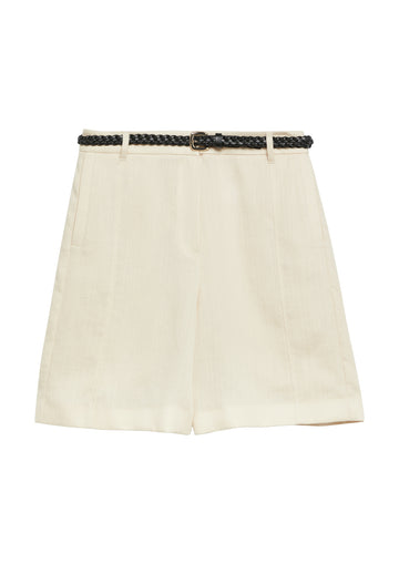 Strukturierte Shorts aus Leinenmix