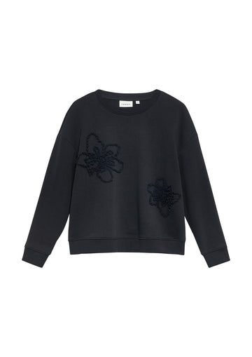 Sweatshirt mit Blumenapplikation