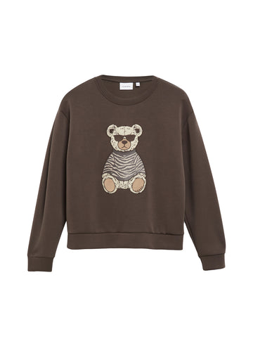 Sweatshirt mit Teddybär-Applikation