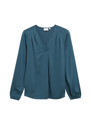 Viskosebluse mit Faltendetails