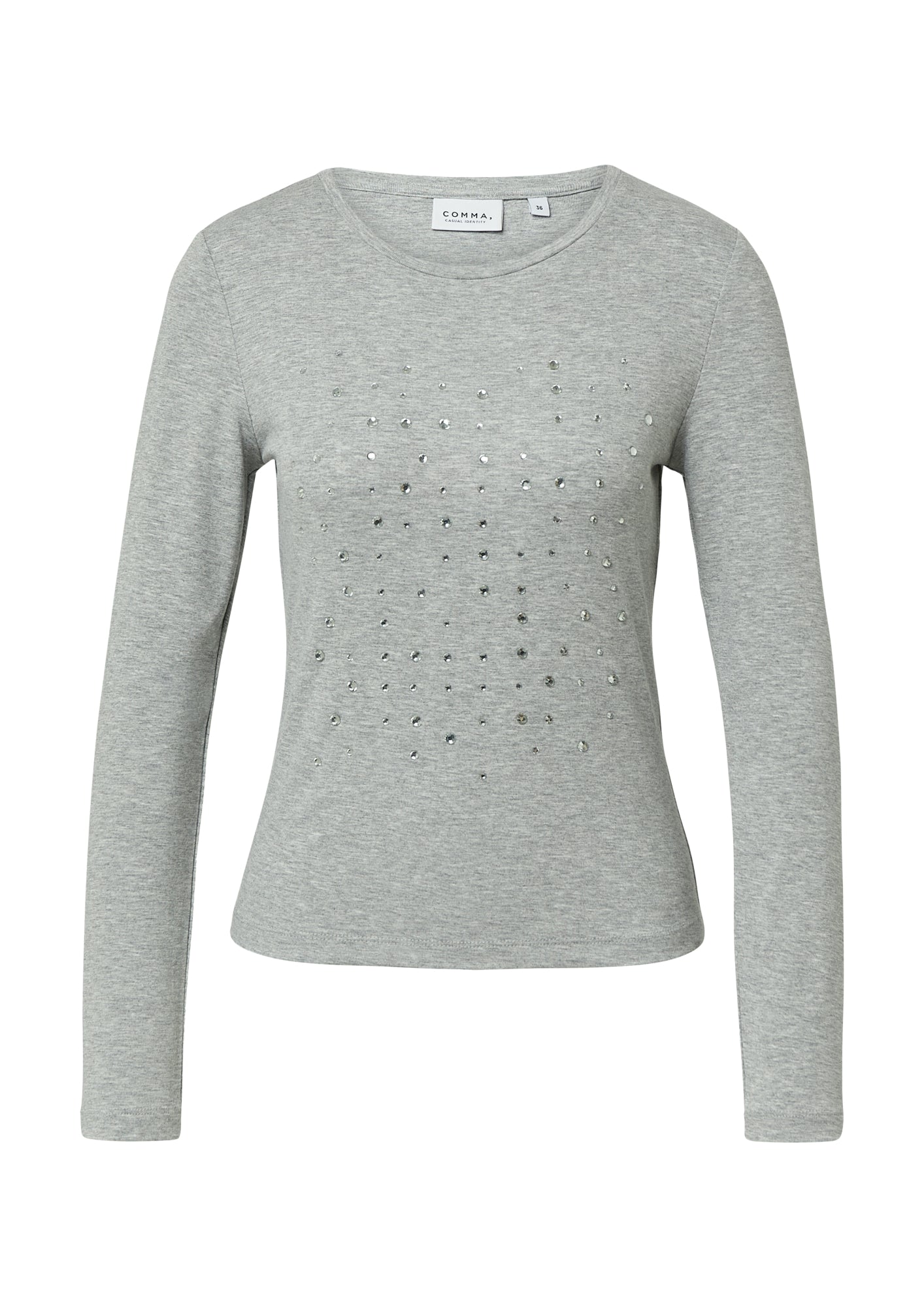 comma casual identity Langarmshirts  grau