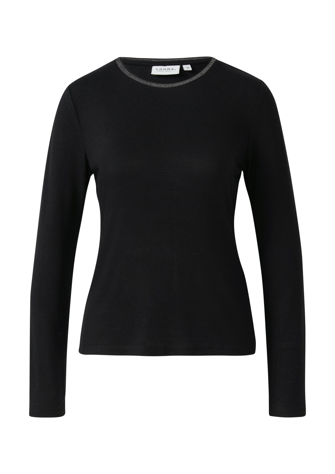 comma casual identity Langarmshirts  schwarz