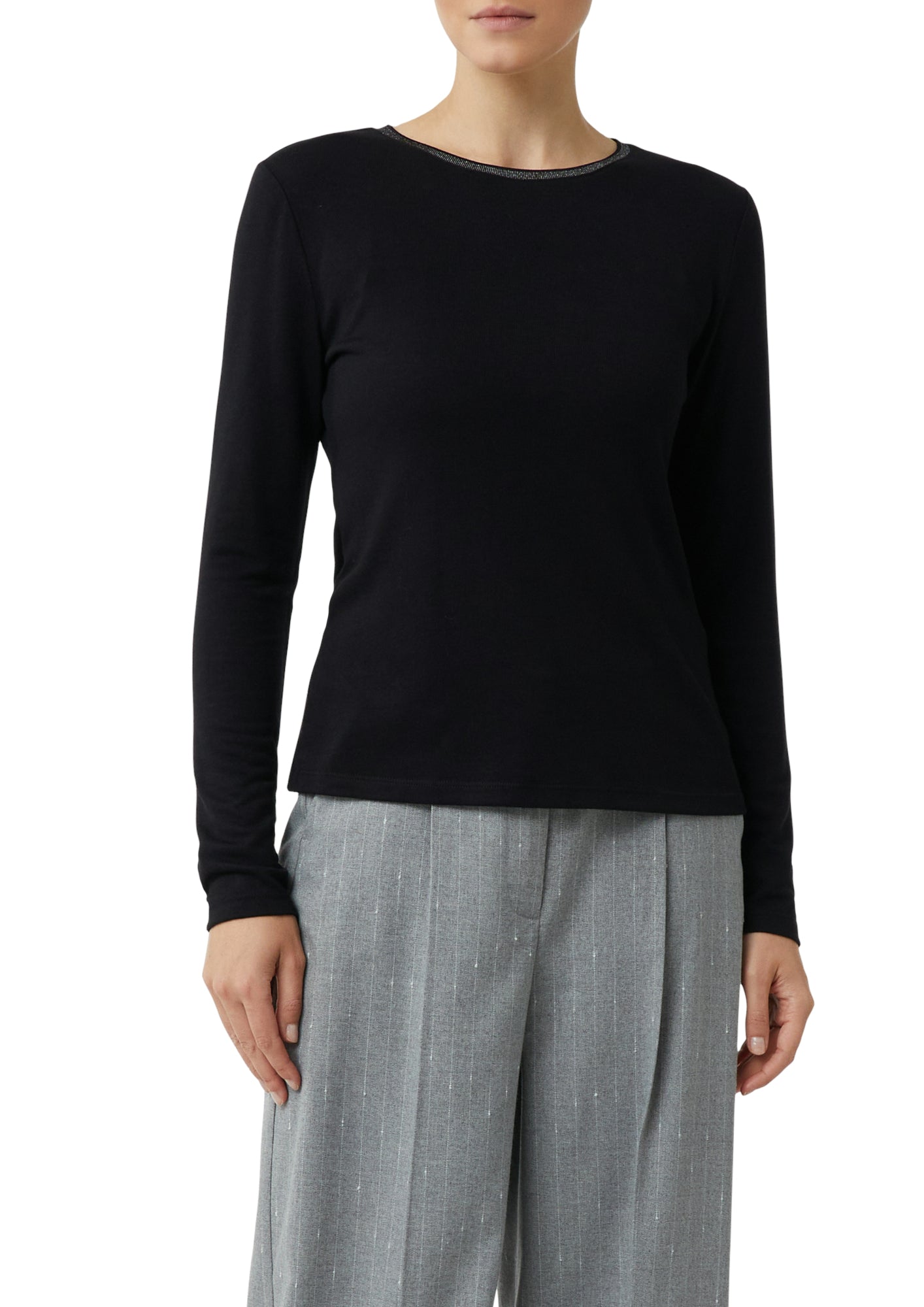 comma casual identity Langarmshirts  schwarz