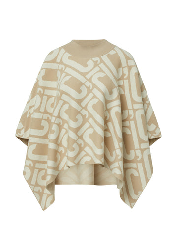 Strick-Poncho mit Icon-Print
