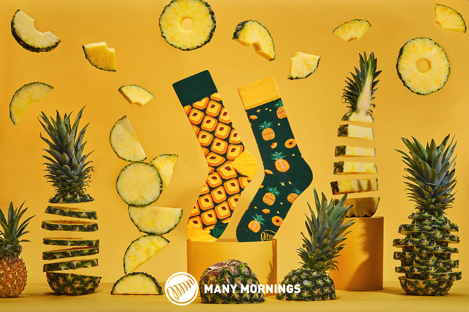 many mornings Socken  gelb
