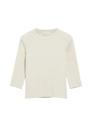 3/4-Arm-Rippshirt im Slim Fit