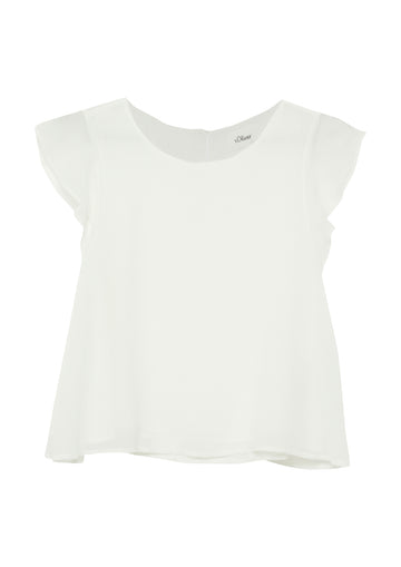 Chiffon-Bluse mit Volantärmeln