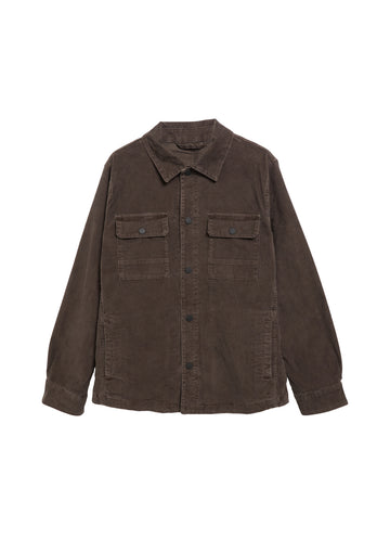 Cord-Overshirt mit Brusttaschen und Kentkragen
