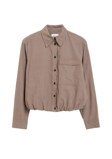 Feincord-Bluse mit Ballon-Saum