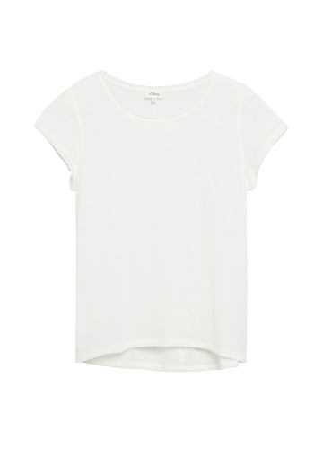 Flammgarn-T-Shirt mit Rollkante