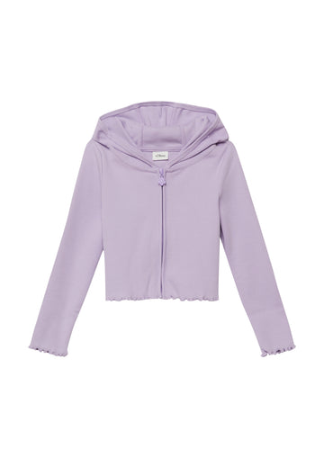 Gerippte Jacke mit Kapuze