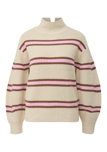 Gestreifter Grobstrickpullover