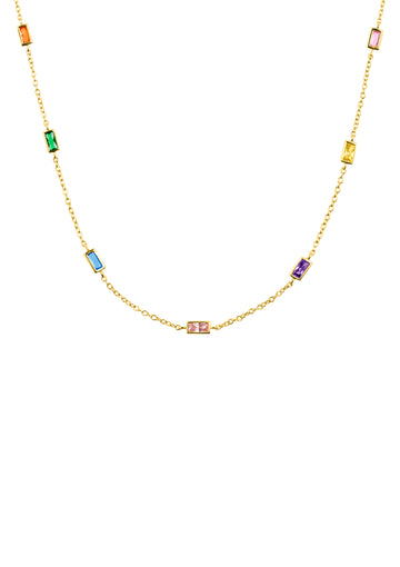 Kette mit bunten Zirkonia-Steinen