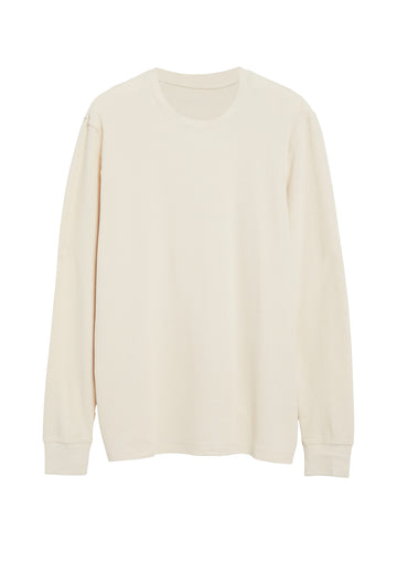 Langarmshirt aus Waffel-Jersey mit Rundhalsausschnitt