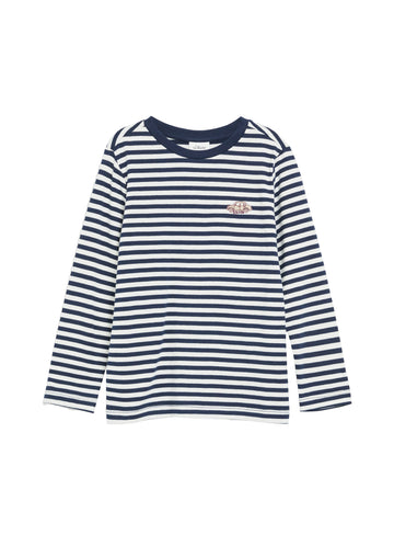 Langarmshirt mit Print und Stickerei in Regular Fit