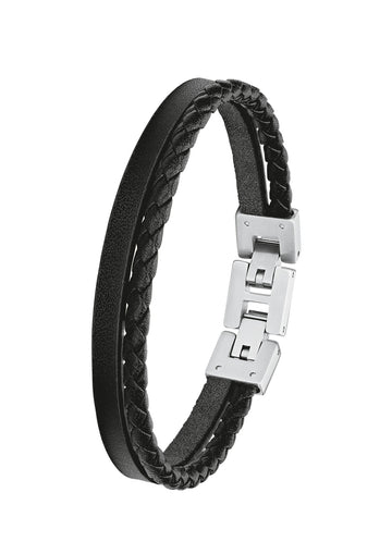 Lederarmband mit Edelstahl