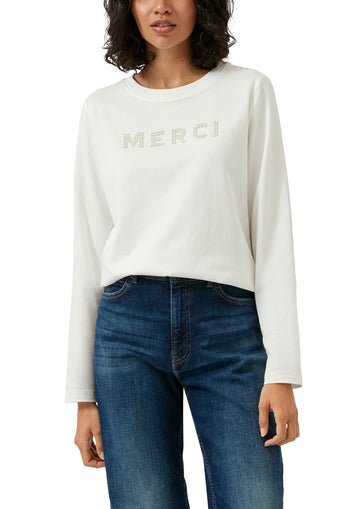 Longsleeve mit Perlenschriftzug