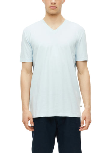 Meliertes T-Shirt mit V-Ausschnitt