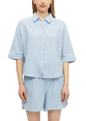 Musselinbluse mit Fledermausärmeln