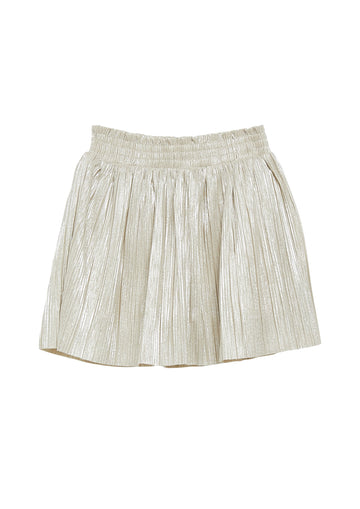 Plisseerock mit Folienprint und integrierter Shorts
